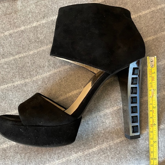 MICHAEL Michael Kors Black Suede Open Toe High Heels - Picture 6 of 6